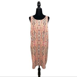Carolina Belle Women’s Orange Print Sleeveless Back Cut-Out Shift Dress Size 6